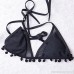 Inverlee Women Lace up Bikini Set Push-up Padded Bra Mesh Swimsuit Bathing Suit Swimwear Black B07BF6T5YG